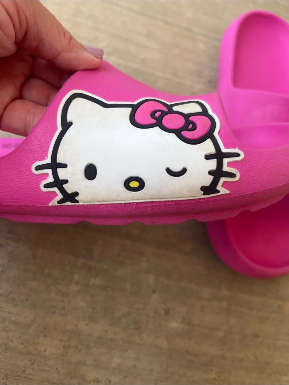 Hello Kitty Girl’s Hot Pink Slide Sandals